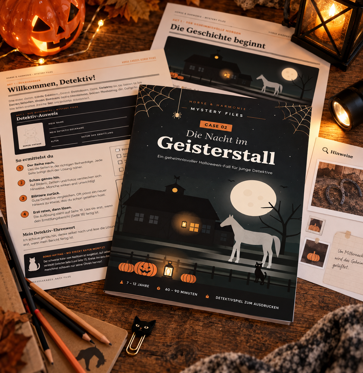 Halloween-Rätsel für Kinder zum Ausdrucken: Mystery Files Case 02 – Die Nacht im Geisterstall