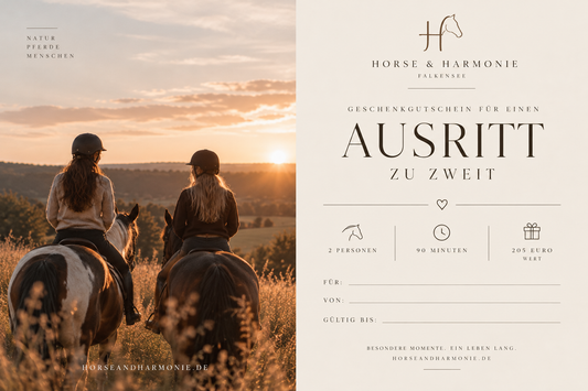 Geschenkgutschein Ausritt – 2 Personen, 90 Minuten