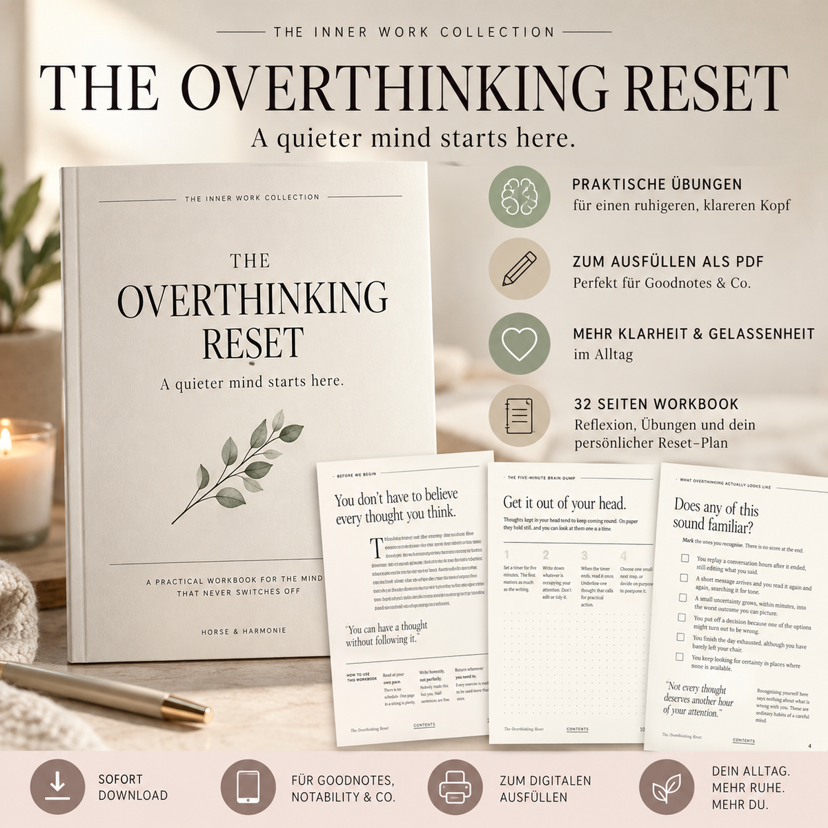 The Overthinking Reset – Digitales Workbook gegen Gedankenkreisen