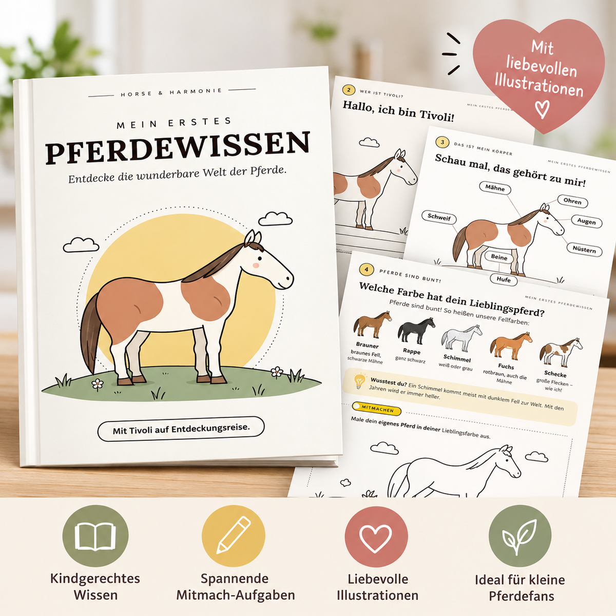 Mein erstes Pferdewissen – Pferde-Lernheft für Kinder (3–7 Jahre)