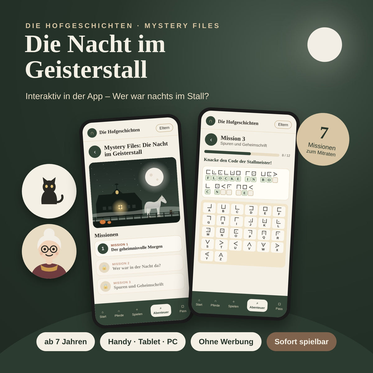 Mystery Files: Die Nacht im Geisterstall – interaktives Detektivabenteuer in der Hofgeschichten-App